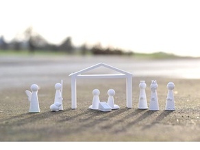 simple nativity no supports needed decor christmas decoration scene 3d print model - Mito3D