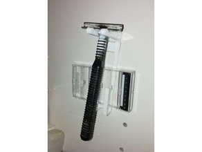 porte rasoir gillette bathroom double sided razor holder support 3d print model - Mito3D