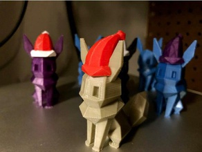 férias chapéu flowalistik low poly eevee modelos natal festiva pokemon remix jogo de vídeo inverno 3d print model - Mito3D