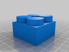 lego 2x2 3d la impresión ladrillo de compatible 3d print model - Mito3D