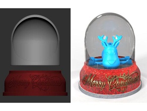 christmas snow globe diy light up base 3d printing ornament led santa seasonal toys 3d print model - Mito3D