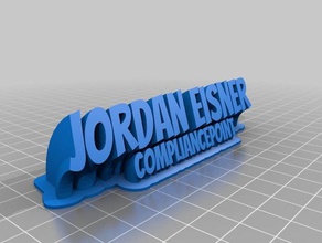 jordan eisner de la oficina personalizado 3d print model - Mito3D
