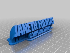 janeth fuentas de la oficina personalizado 3d print model - Mito3D