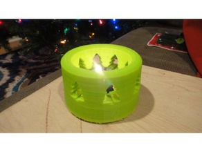 christmas tree tea candle holder decor 3d print model - Mito3D