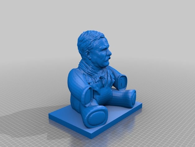 teddy roosevelt base sculture orso mashup bear 3D print model - Mito3D