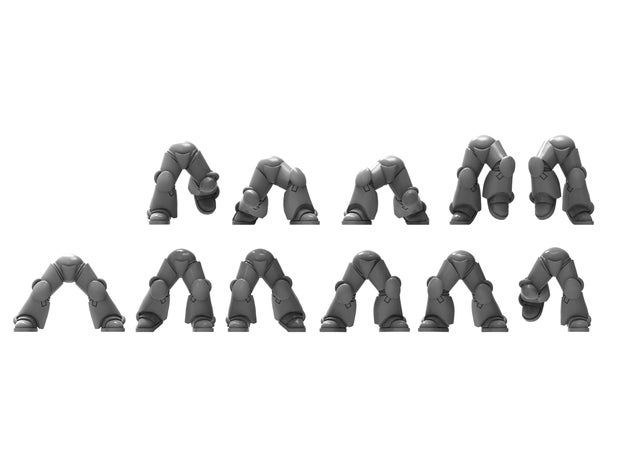 11 pairs power armour legs 28mm heroic models 40k bits marine miniatures space tabletop wargaming warhammer 3D print model - Mito3D