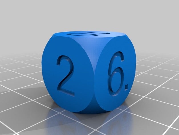 6 sided die 246810 dice warhammer 3D print model - Mito3D