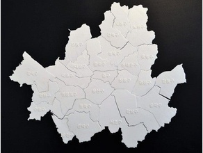 seoul map puzzle korean labels puzzles geography gis qgis spatial thinking 3d print model - Mito3D