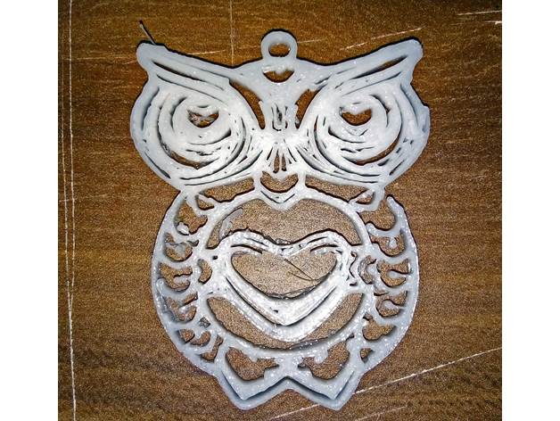 chouette cœur bijoux animal pendentif 3D print model - Mito3D