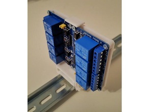2 4 relay module din rail holder 3d printing 3d print model - Mito3D