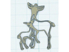 pendentif silva fawn jóias animais 3d print model - Mito3D