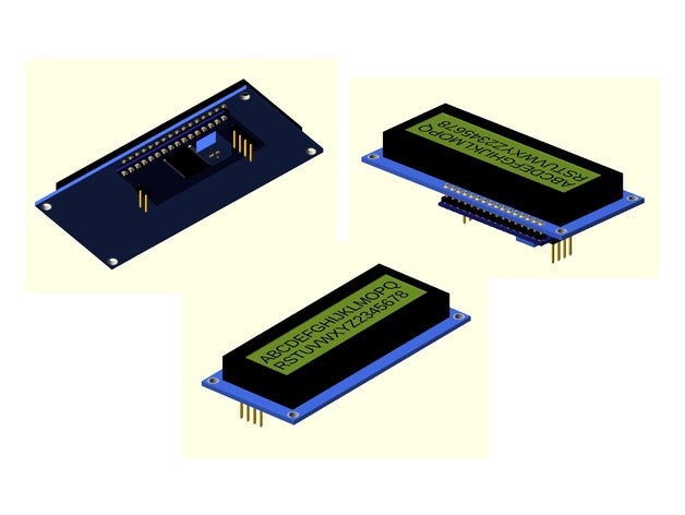 lcd 1602 interface i2c eletrônica expansão lcd2004i2c 16x2 3D print model - Mito3D