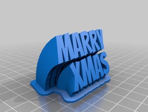 marry xmas line name plate office customized 3d print model - Mito3D