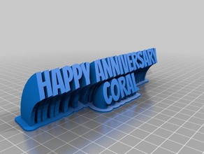 anniversary name plate office customized 3d print model - Mito3D