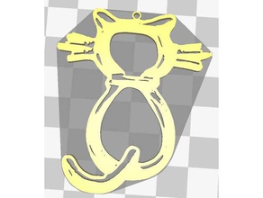 chat pendentif bijoux de 3d print model - Mito3D