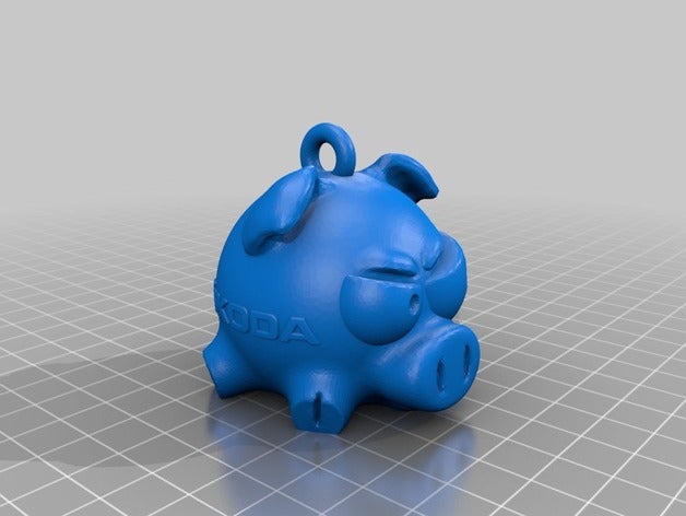 auto logo de cochon jouet jeu accessoires trousseau 3D print model - Mito3D