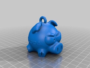 auto-logo-Schwein - Spielzeug Spiel Zubehör Schlüsselanhänger 3d print model - Mito3D