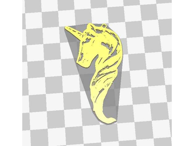 unicorn pendant jewelry licorne pendentif 3D print model - Mito3D
