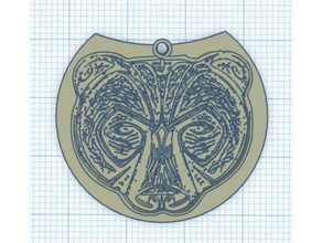 bear medal jewelry medaille ours 3d print model - Mito3D