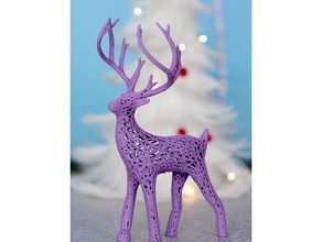 reindeer voronoi christmas deer art decoration ornament 3d print model - Mito3D