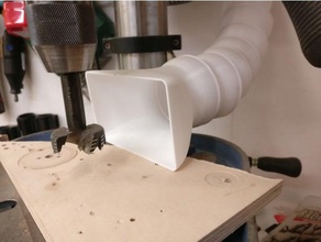 flessibile segmentato tubo di 75mm macchina strumenti collezione polvere per la raccolta delle polveri 3d print model - Mito3D