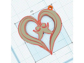 heart pendant pendentif coeur jewelry 3d print model - Mito3D