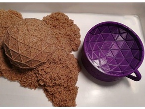 bucky cup buckycup triangulated c60 buckyball geodesic sphere math art 3d print model - Mito3D