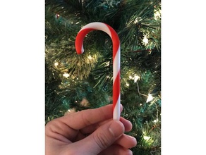 two color candy cane ornament dual extrusion decor christmas decoration holidays nsfw xmas tree ornaments 3d print model - Mito3D