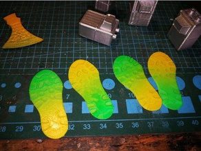 footmarks decoration forensic style 2d art 3d print model - Mito3D