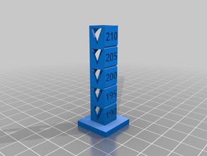 temp tower 190-210 3d printing tests customized 3d print model - Mito3D