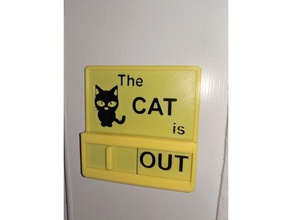 cat inout board pets gift information joke office sign slider 3d print model - Mito3D