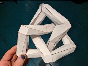 papercraft trefoil-Knoten math Kunst entfaltet 3d print model - Mito3D