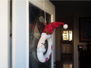 hook hanging christmas wreath exterior door decor holiday outdoor slim 3d print model - Mito3D