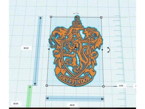escudo de armas griffondor - gryffindor harry potter joyería 3d print model - Mito3D