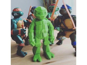 lowpoly tmnt figurine sculptures ninjaturles turtles 3d print model - Mito3D