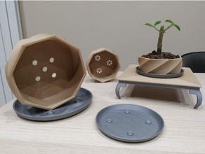bonsai pot outdoor garden table tree 3d print model - Mito3D