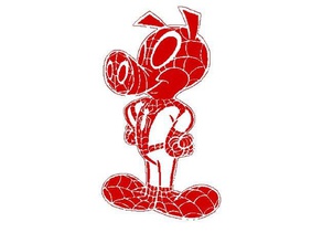 araña de jamón plantilla 2d art dibujos animados marvel spiderman spider cerdo 3d print model - Mito3D