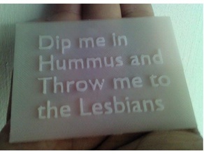 dip me hummus throw lesbians art quote quotes 3d print model - Mito3D