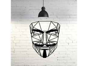 anonymous wall sculpture 2d art decor decoration face low poly nsfw triangular 3d print model - Mito3D