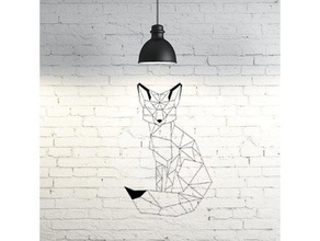 fox ii wall sculpture 2d art animal decor decoration geometric geometry low poly nsfw 3d print model - Mito3D