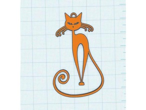 moustache cat- le chat jewelry pendant pendentif 3d print model - Mito3D
