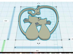 Katzen lieben Mode - chats amoureux pendentif 3d print model - Mito3D