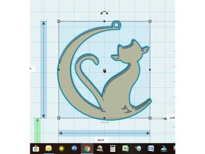 lune de chat, le chat et la bijoux pendentif 3d print model - Mito3D