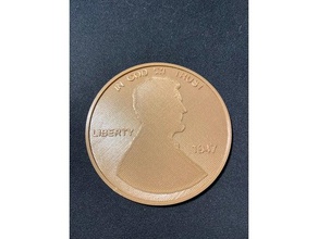 giant us penny props batman copper 3d print model - Mito3D