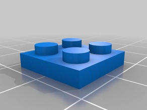 plana de ladrillo lego 2x2 3d la impresión los legos compatible technic 3d print model - Mito3D