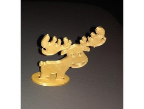 support deer reno art christmas decoration 3d print model - Mito3D