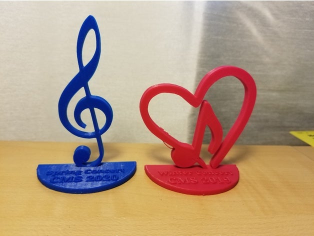 note de musique concert l'école le stand trophée 3D print model - Mito3D