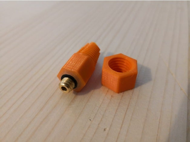 tapered thread bowden coupling pc4-m6 3d printer parts 3D print model - Mito3D