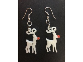 christmas deer earrings cute fashion holiday reindeer 3d print model - Mito3D