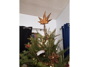 cannabis christmas tree topper decor 3d print model - Mito3D